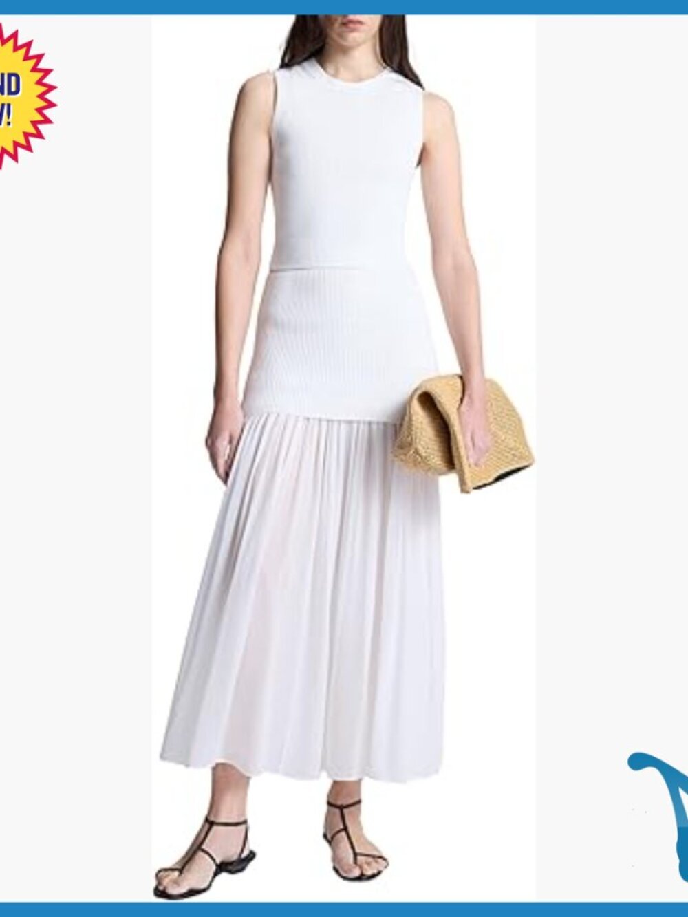 Full-Length Ribbed Knit Chiffon Pleated Skirt for Work